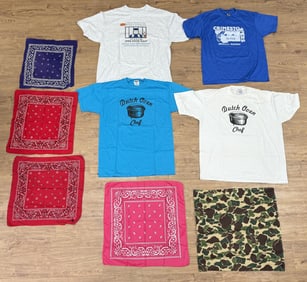 Group Of Vintage T Shirts & Bandanas