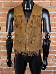 Vintage Suede Fringe Leather Vest