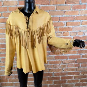 Vintage Fringe Leather Mountain Man Jacket