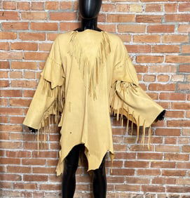 Vintage Fringe Leather Mountain Man War Shirt