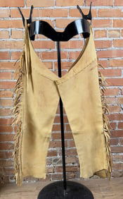 Frontiersman Buckskin Fringe Leather Leggings