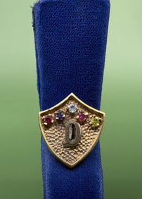 10k Gold Montana Sapphire Stick Pin