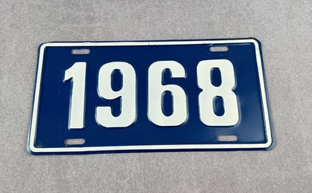 1968 Car Dealership Booster License Plate