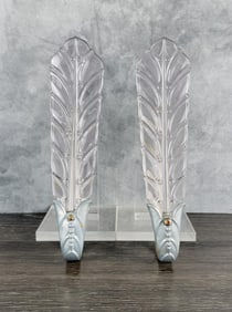 Mid Century Glass Curtain Rod Holders