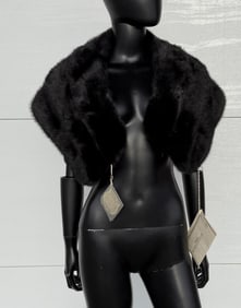 Black Mink Fur Stole Wrap