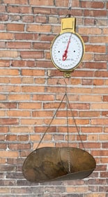 Antique 60lb Brass Dry Good Store Scale