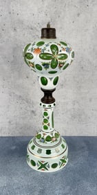 Victorian Bohemian Glass Kerosene Lamp