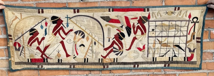 Antique Egyptian Linen Wall Hanging
