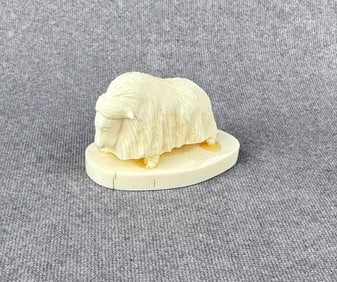 Leonard Savage Alaskan Inuit Eskimo Carved Musk Ox
