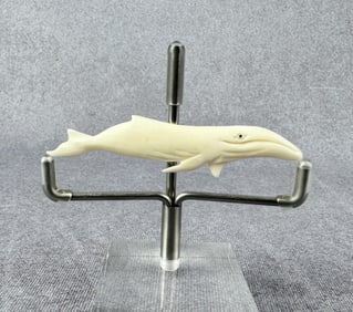 Alaskan Inuit Eskimo Carved Bowhead Whale