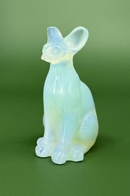 Carved Opalite Moontstone Sphynx Cat