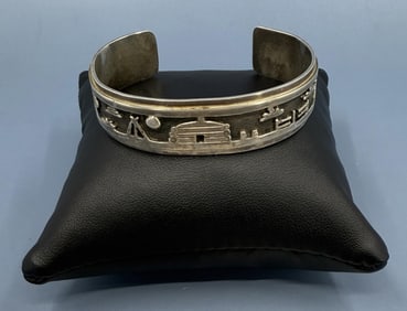 Navajo Storyteller Sterling Silver Bracelet