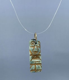 Ancient Carved Stone Tiki Pendant