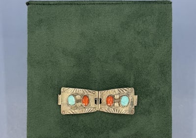 Navajo Sterling Turquoise Watch Band Tips
