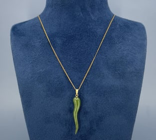 Jade Chili Pepper Necklace