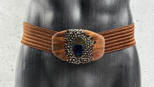 Vintage Peacock Feather Belt