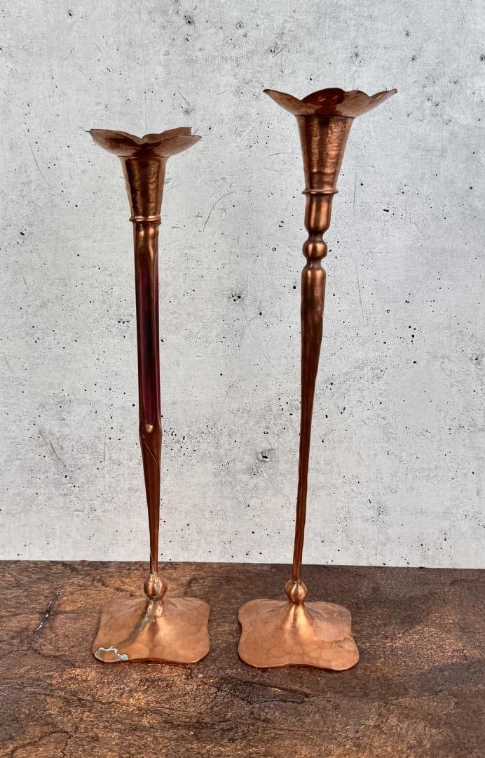 Hessel Studios Hammered Copper Candlesticks (1 of 13)