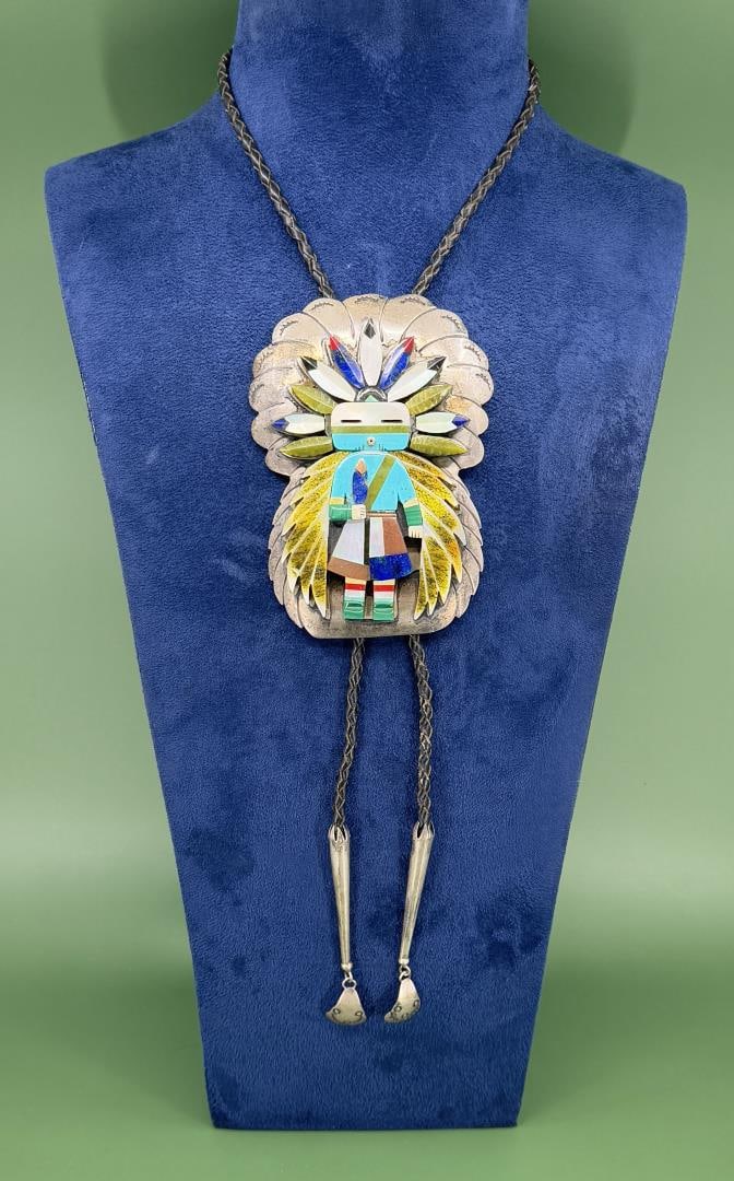 Leo & Ida Poblano Attributed Zuni Bolo Tie (1 of 4)
