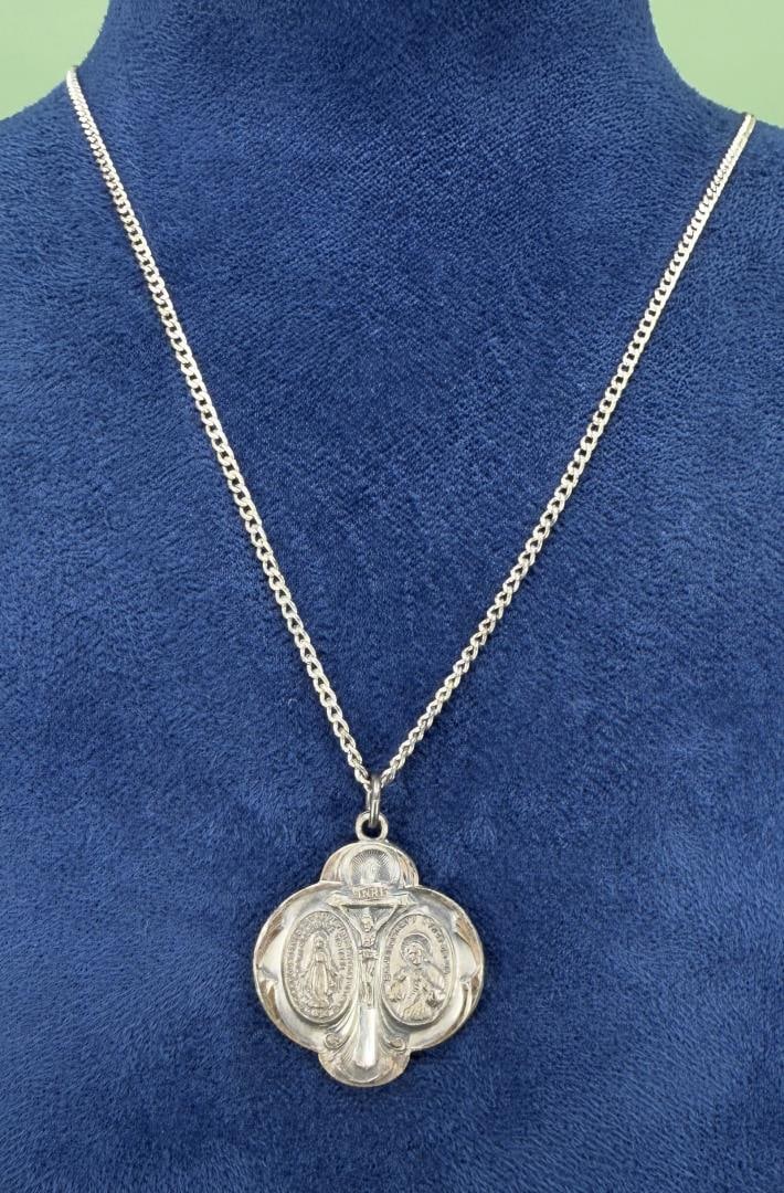 Sterling Silver Four Way Cruciform Cross Necklace (1 of 5)