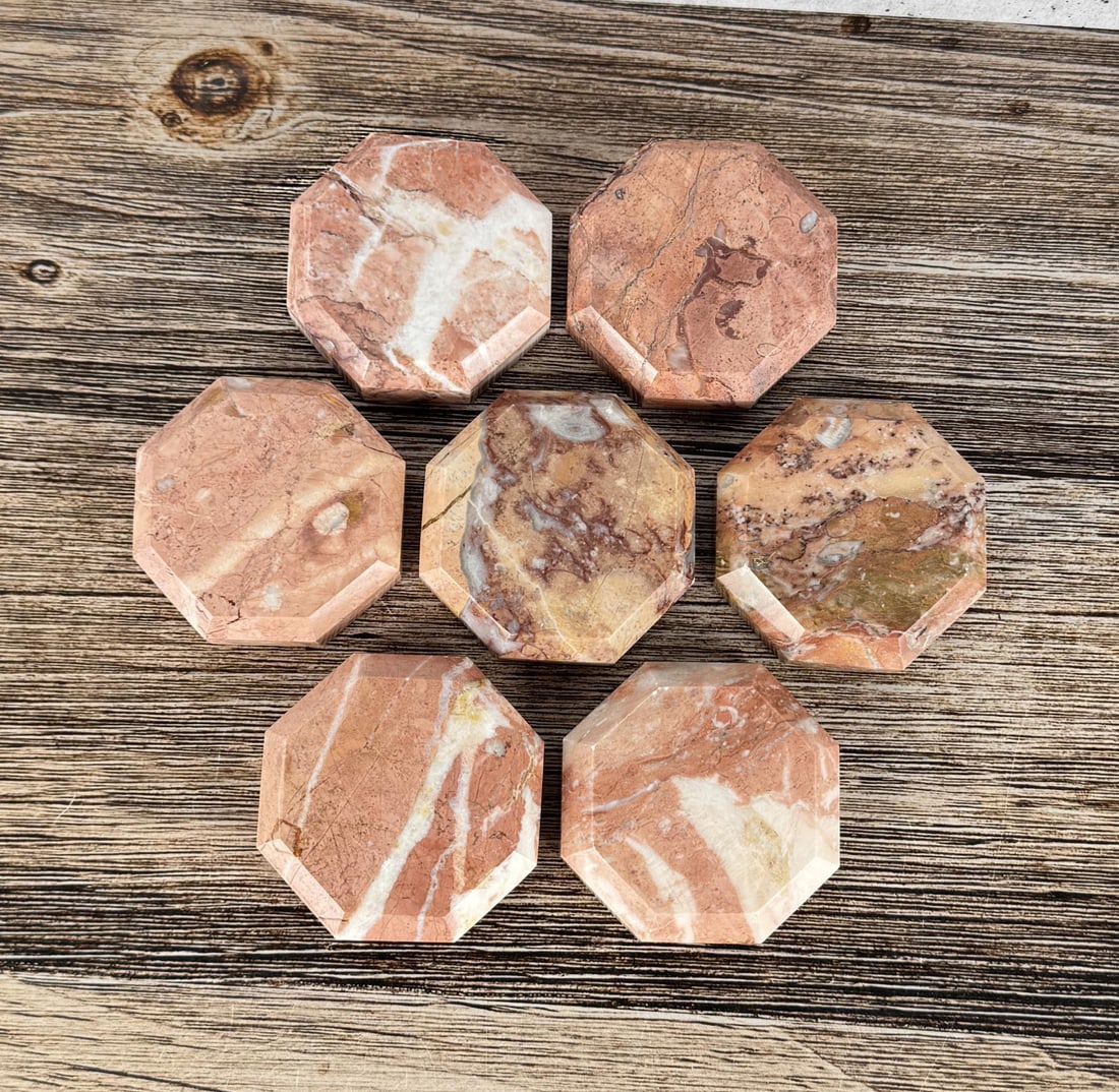 Set of Afghan Marble Display Stands Coasters (1 of 3)