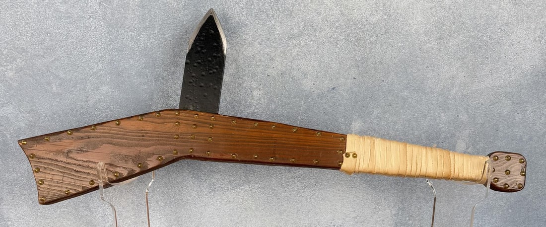 Native American Indian Gunstock War Club: 24" long. Second half of the 20th century.