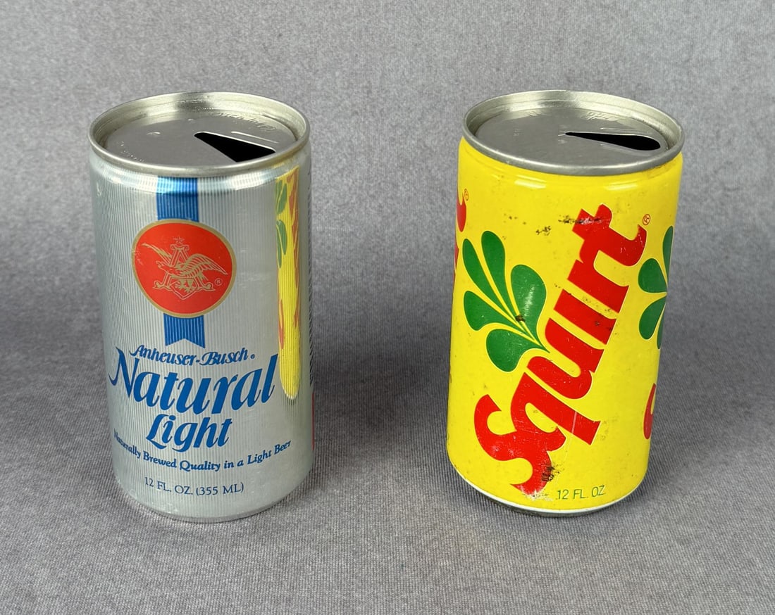 Vintage Natural Light Squirt Beer Soda Cans: Nice grouping