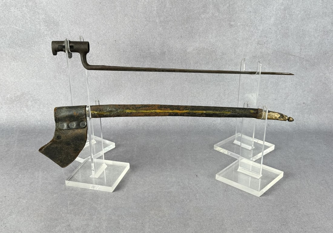 Civil War Model 1855 Socket Bayonet: Decent example with scabbard.