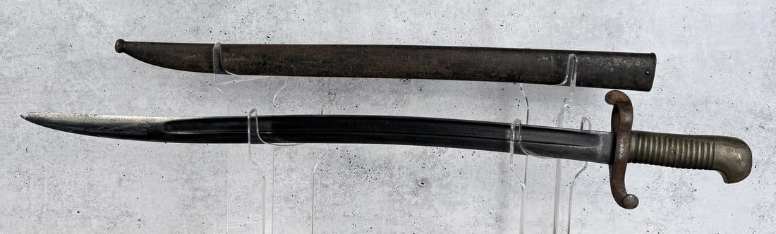 Civil War M1842/59 French Bayonet: Marked PDL for P. D. Luneschloss, Germany