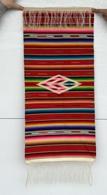 Antique Mexican Wool Serape Saltillo Blanket
