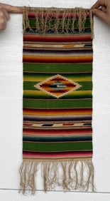 Antique Mexican Wool Serape Saltillo Blanket