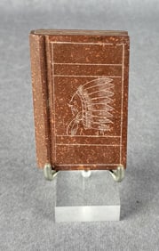 Pipestone Minnesota Carved Book Paperweight