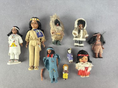 Group Of Native American Indian Dolls