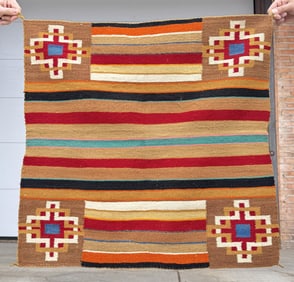 Navajo Indian Germantown Saddle Blanket Rug