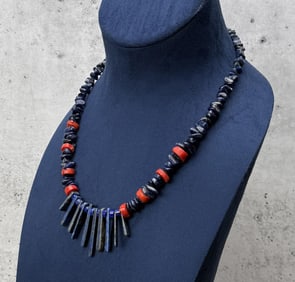 Lapis Lazuli Branch Coral Necklace