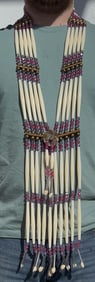 Plains Native American Indian Hairpipe Necklace