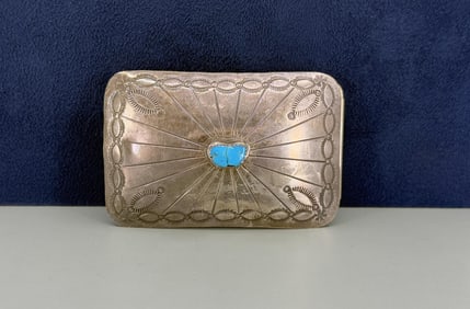 J.W. Toadlena Navajo Sterling Silver Belt Buckle