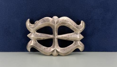 Navajo Sterling Tufa Cast Sandcast Belt Buckle