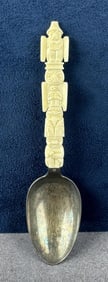 Alaskan Inuit Eskimo Totem Pole Carved Spoon