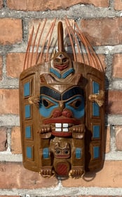 J. Wolf Resin Haida Northwest Coast Indian Mask