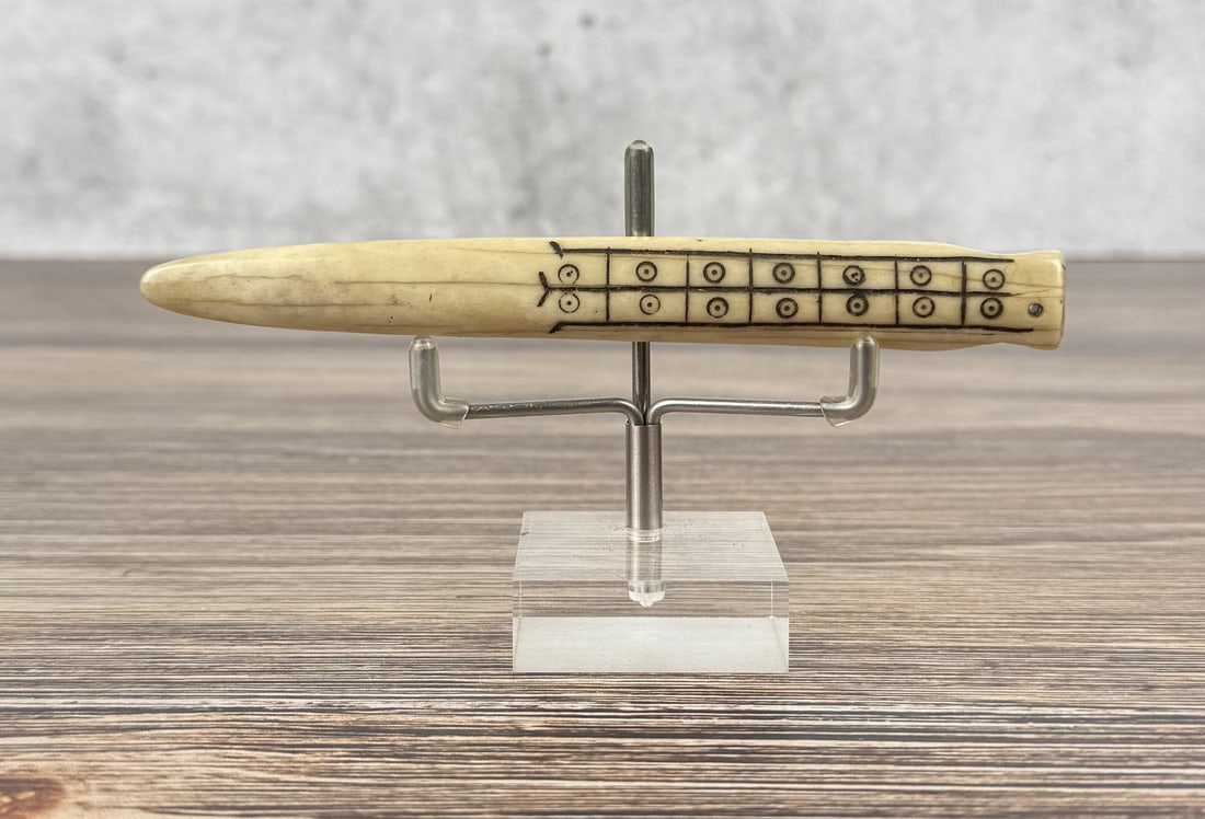 Yupik Thule Inuit Alaskan Eskimo Fishing Lure: 5 5/8" long. Carved walrus material. Native made prior to 1972. This item cannot be shipped to Oregon, California, Hawaii, New York, New Jersey, Internationally, or any other state that prohibits.