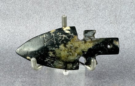 Chinese Carved Stone Shovel Amulet
