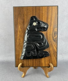 Northwest Coast Indian Pearlite Resin Plaque