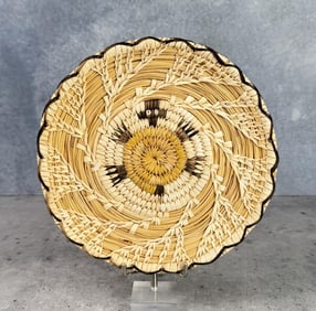 Papago Native American Indian Turtle Basket Tray