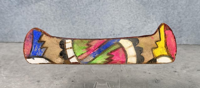 Native American Indian Miniature Wood Canoe