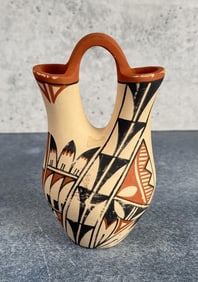S Waquiu Jemez Pueblo Indian Wedding Vase Pot