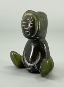 Alaskan Eskimo Inuit Carved Nephrite Jade Carving
