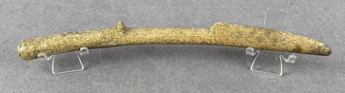Ancient Thule Inuit Alaskan Eskimo Harpoon Point: 11 1/2" long. Made from Whale Bone. Native made prior to 1972.