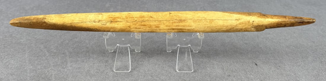 Ancient Thule Inuit Alaskan Eskimo Ice Probe: 14 1/4" long. Carved walrus material. Native made prior to 1972. This item cannot be shipped to Oregon, California, Hawaii, New York, New Jersey, Internationally, or any other state that prohibits.
