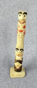 1950s Northwest Coast Carved Bone Totem Pole