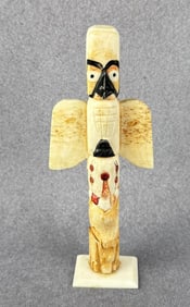 1950s Northwest Coast Carved Bone Totem Pole